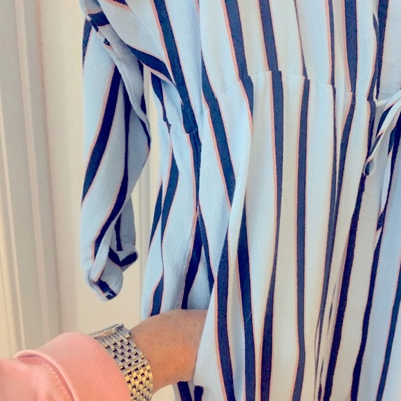TOPSHOP Striped Button Down Shirt Mini 👗 Dress - Picture 6 of 8